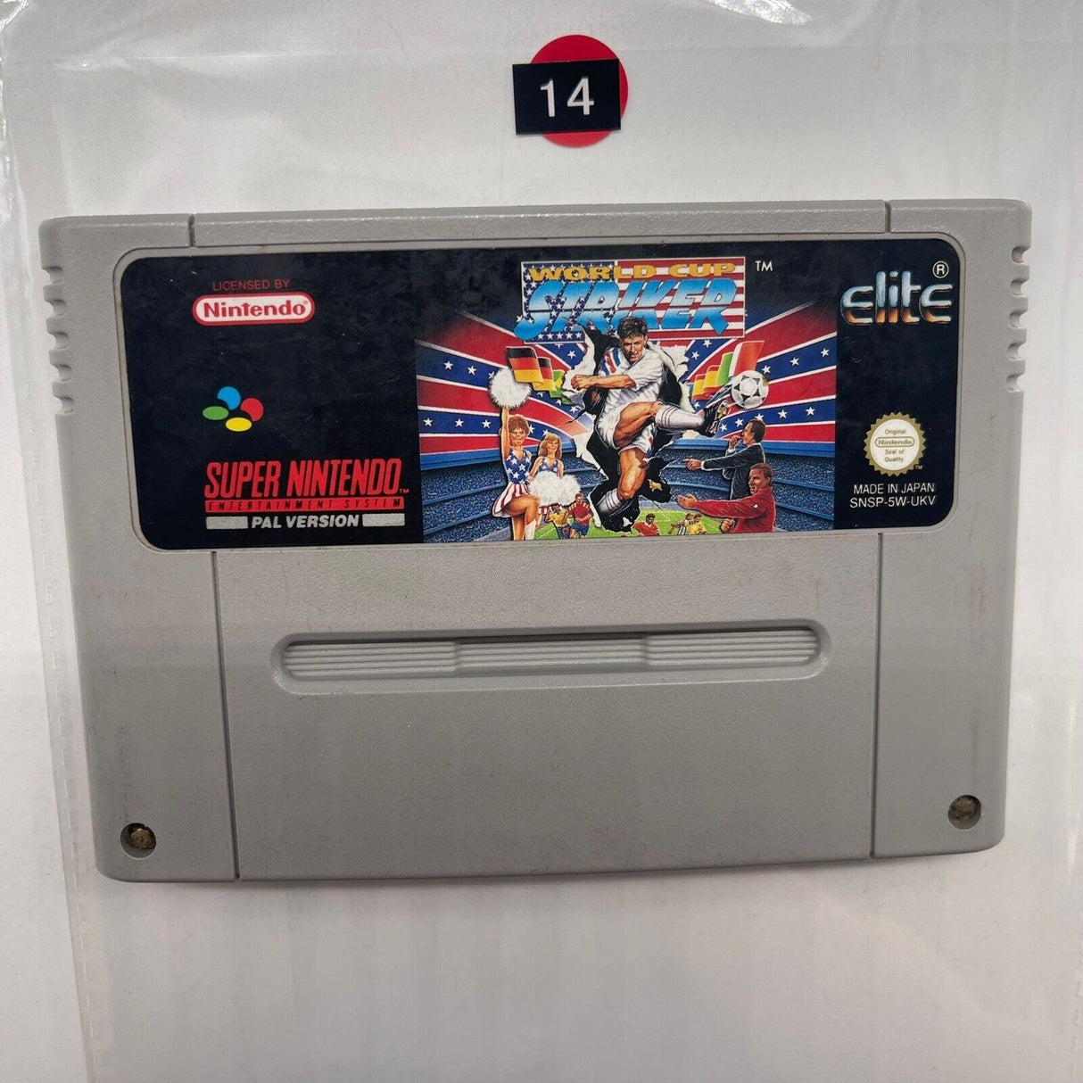 World Cup Striker Super Nintendo SNES Game Cartridge PAL