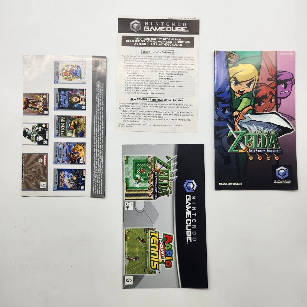 The Legend of Zelda Four Swords Adventures Nintendo Gamecube Game + Manual PAL