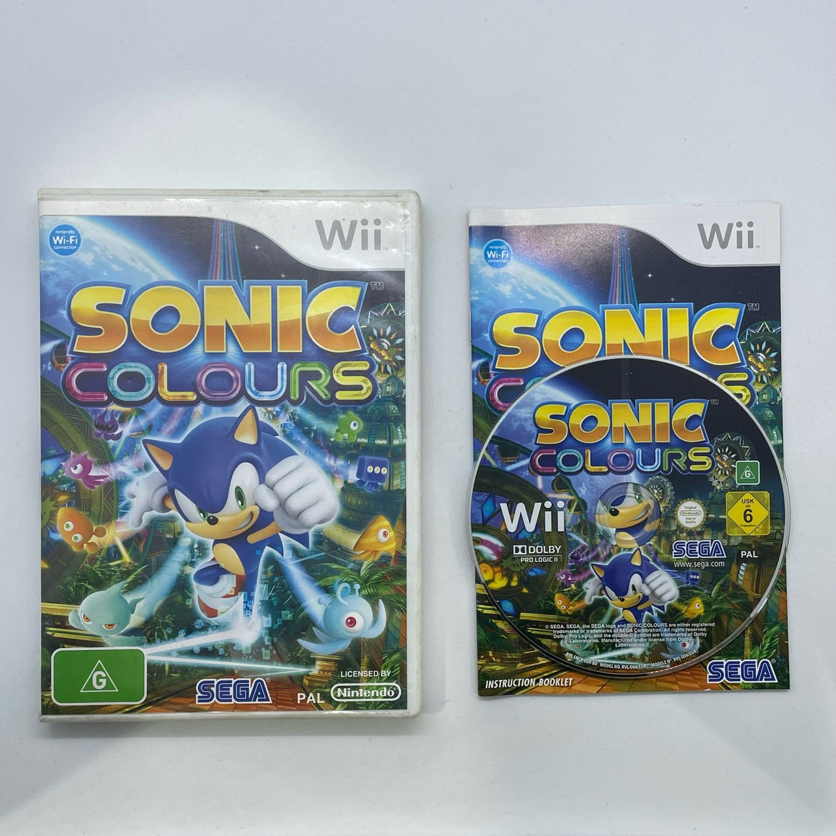 Sonic Colours Nintendo Wii Game + Manual PAL
