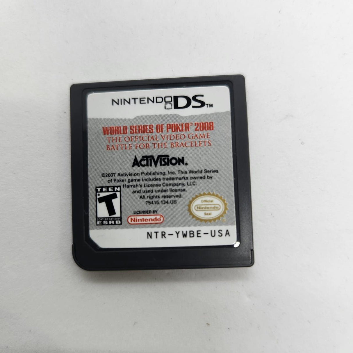World Series Of Poker 2008 Nintendo DS Game Cartridge
