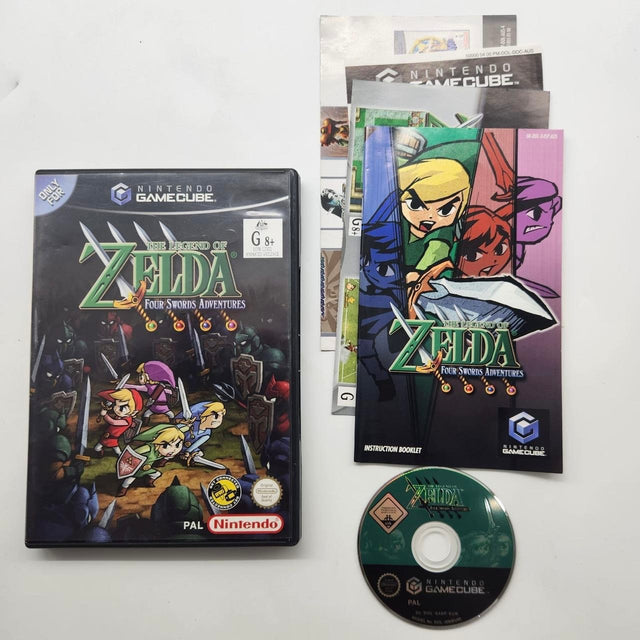 The Legend of Zelda Four Swords Adventures Nintendo Gamecube Game + Manual PAL