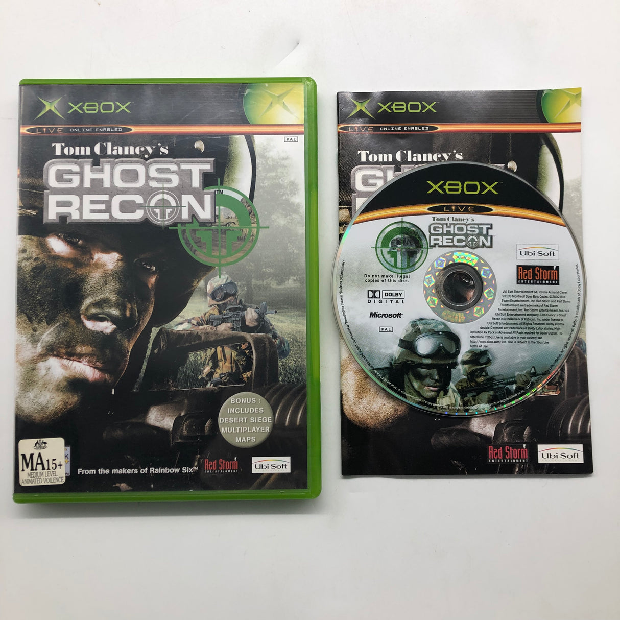 Tom Clancy's Ghost Recon Xbox Original Game + Manual PAL