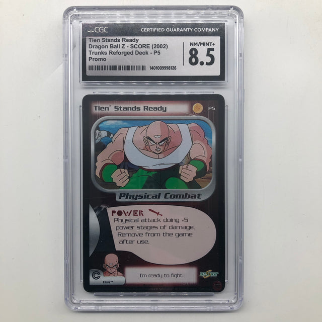 Tien Stands Ready Dragonball Z P5 Score Trunks Reforged Deck Graded CGC 8.5 25AU4-Trippy Trades