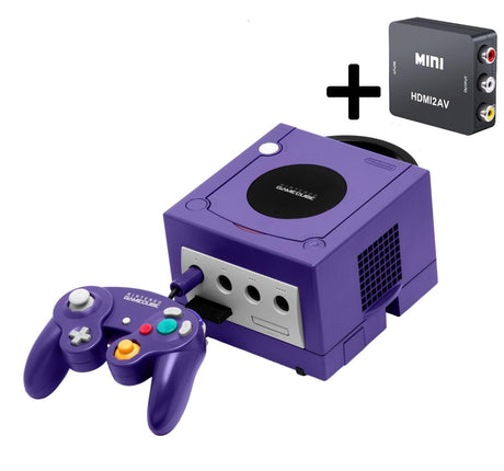 Nintendo GameCube Complete Indigo Purple Console (NTSC-J) + HDMI Convertor