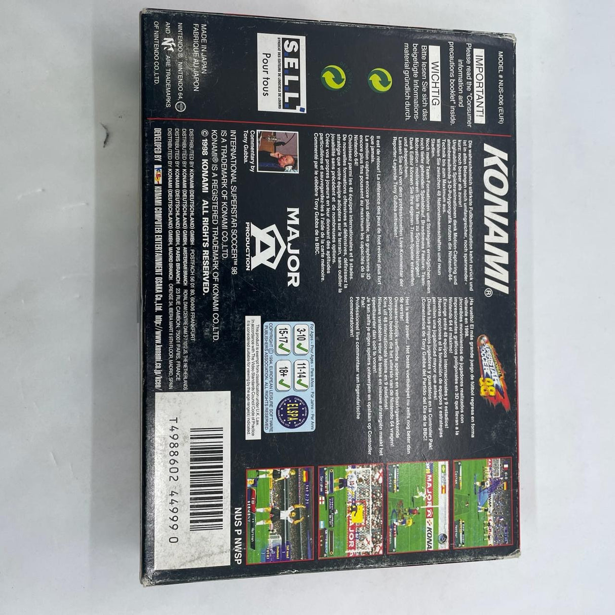 International Superstar Soccer 98 Nintendo 64 N64 Game Boxed Complete PAL