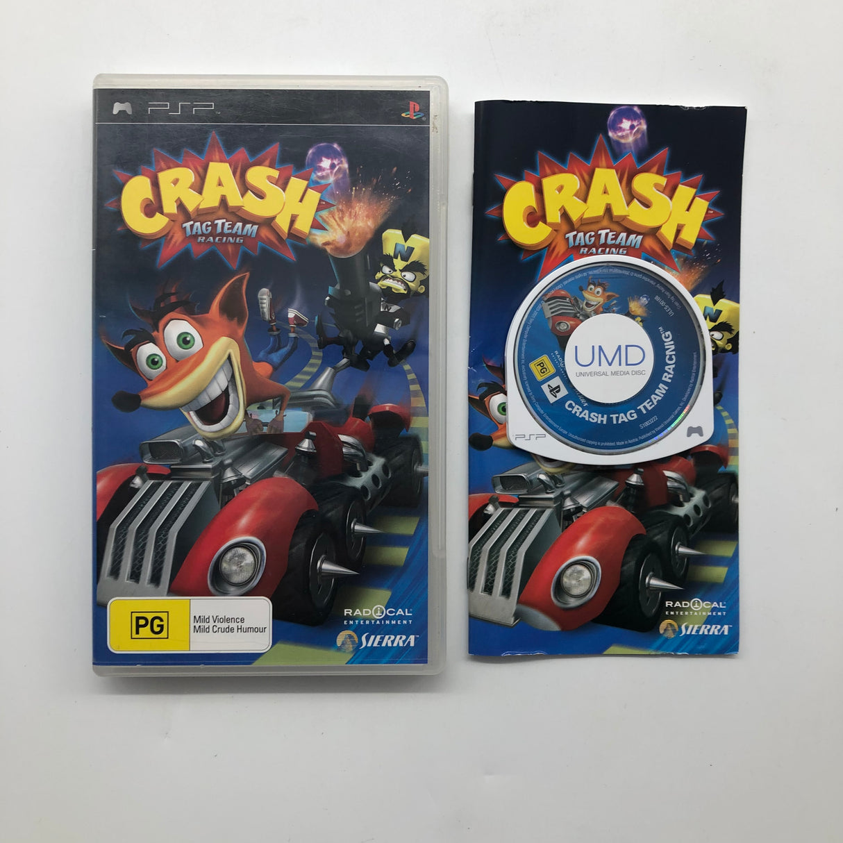 Crash Tag Team Racing PSP Playstation Portable Game + Manual