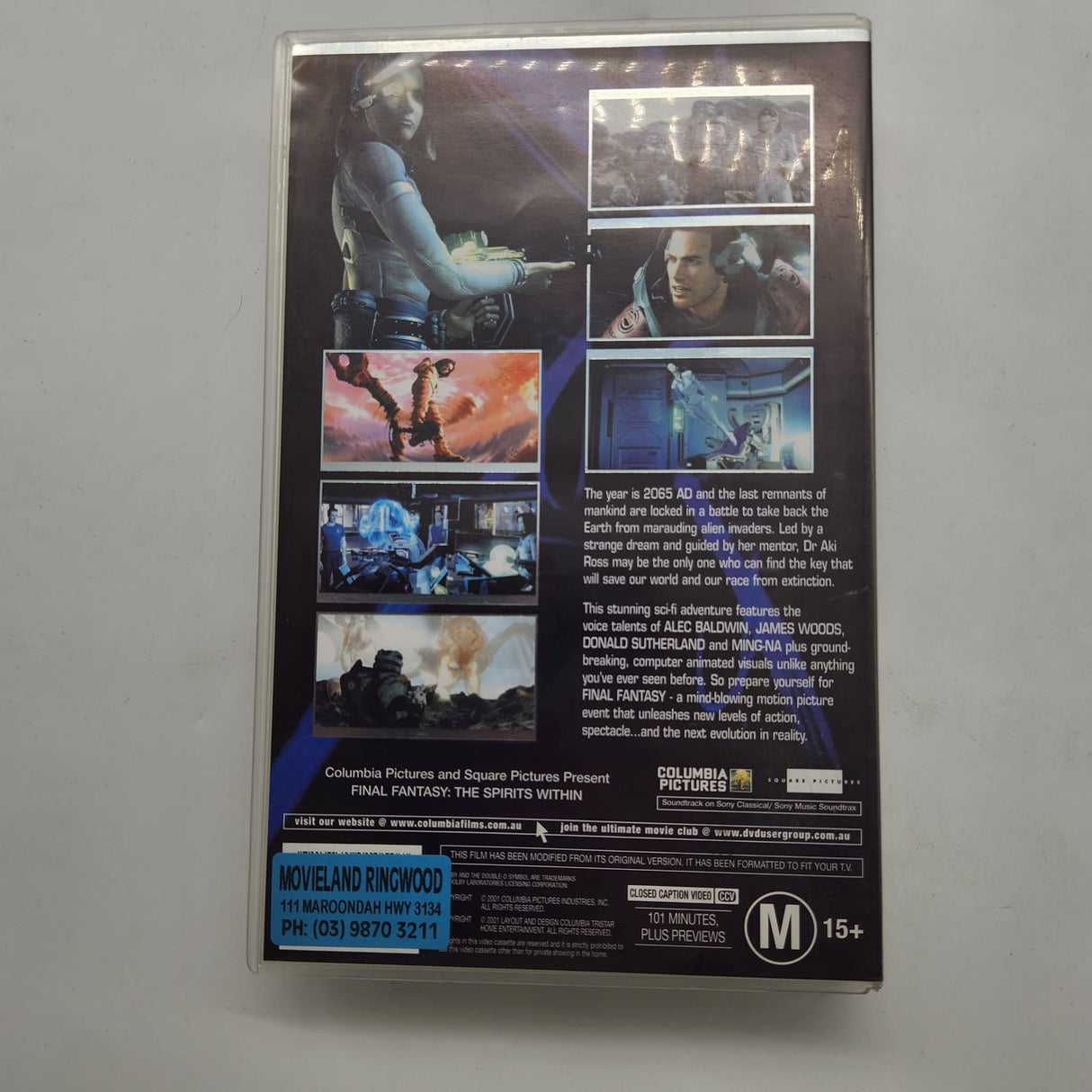 Final Fantasy The Spirits Within VHS Video Cassette Tape Sci-Fi