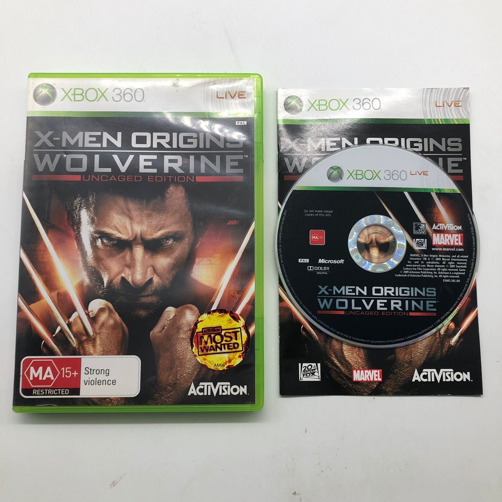X Men Origins Wolverine Uncaged Edition Xbox 360 Game Manual PAL Trippy Trades