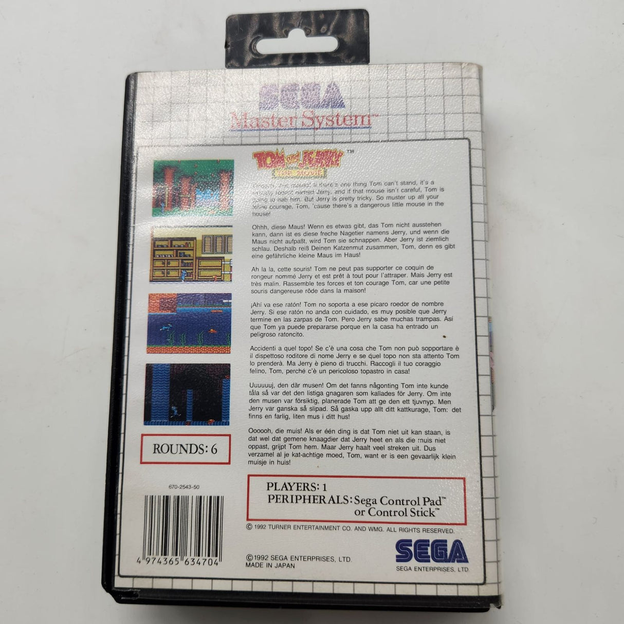 Crash Dummies Sega Master System Game + Manual PAL