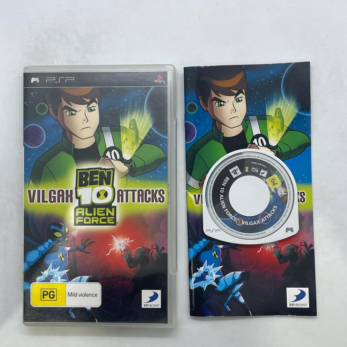 Ben 10 Alien Force Vilgax Attacks PSP Playstation Portable Game + Manual