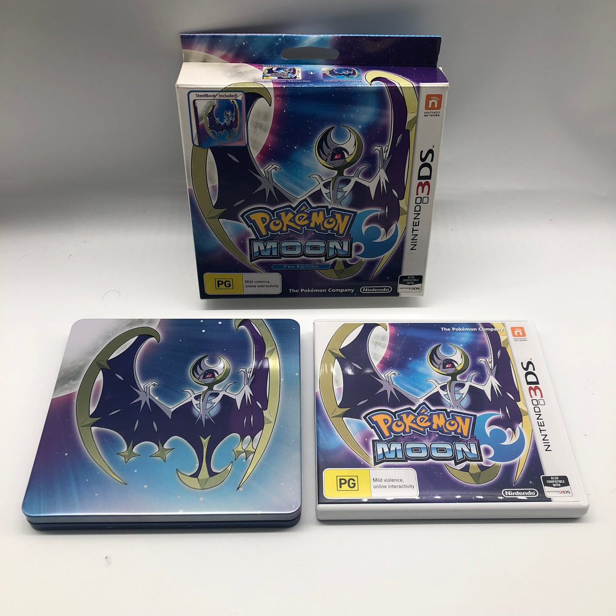 Pokemon Moon Fan Edition Nintendo 3DS Game Steelbook Edition Boxed 25AU4