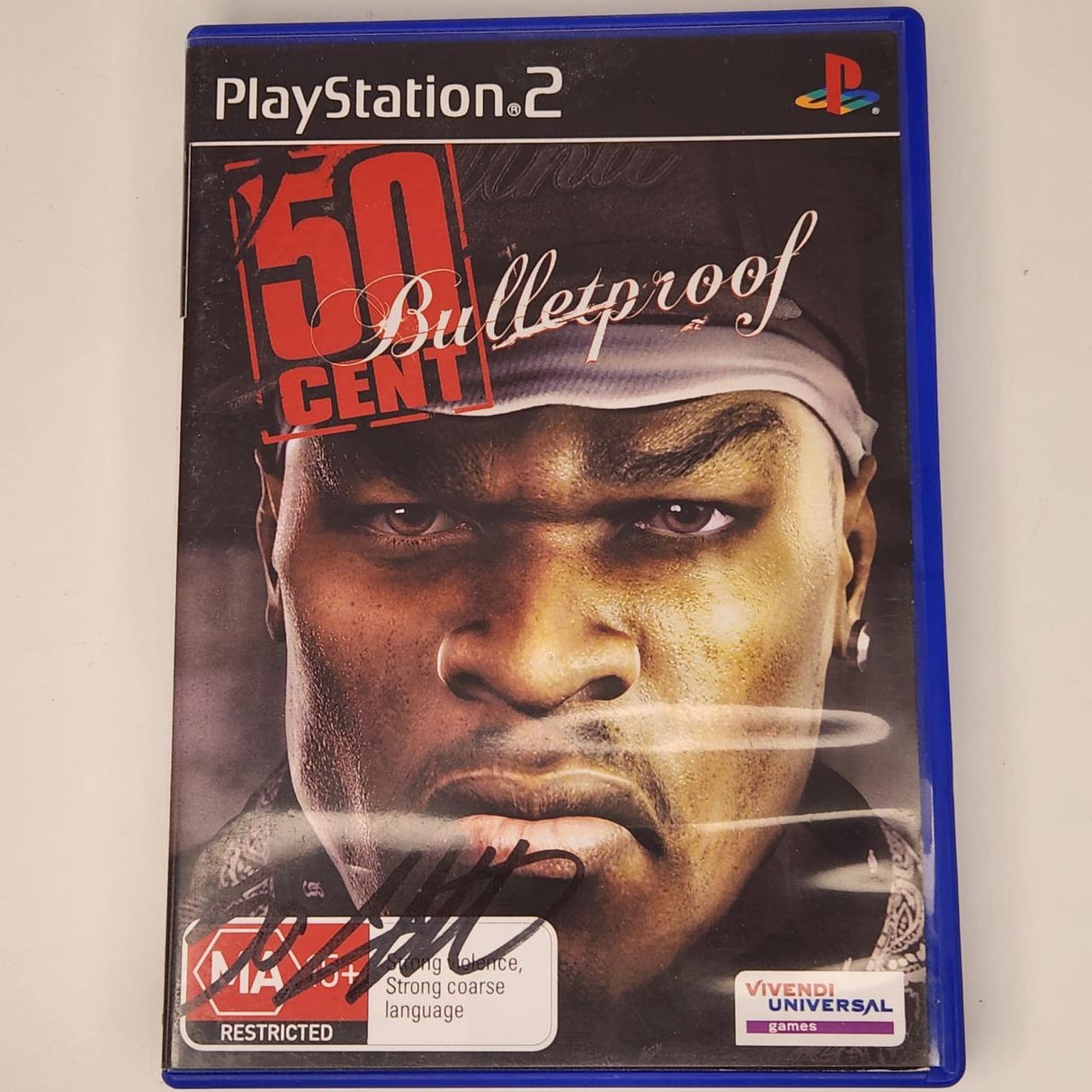 Signed 50 Cent Bulletproof PS2 Playstation 2 Game + Manual PAL