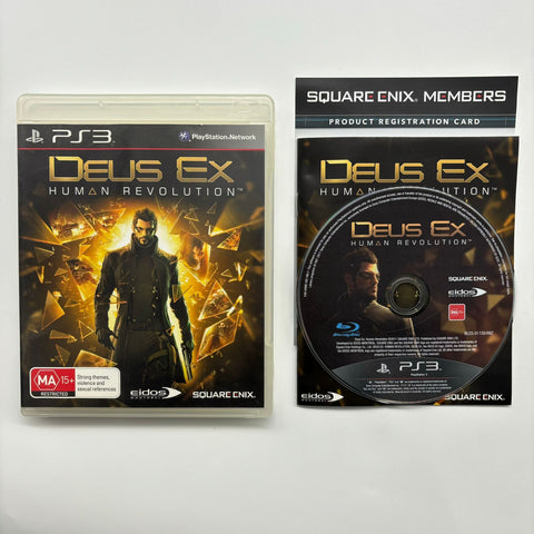 Deus Ex Human Revolution PS3 Playstation 3 Game + Manual 05A4