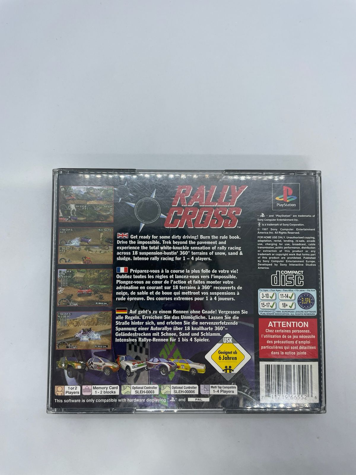 Rally Cross PS1 Playstation 1 Game + Manual PAL