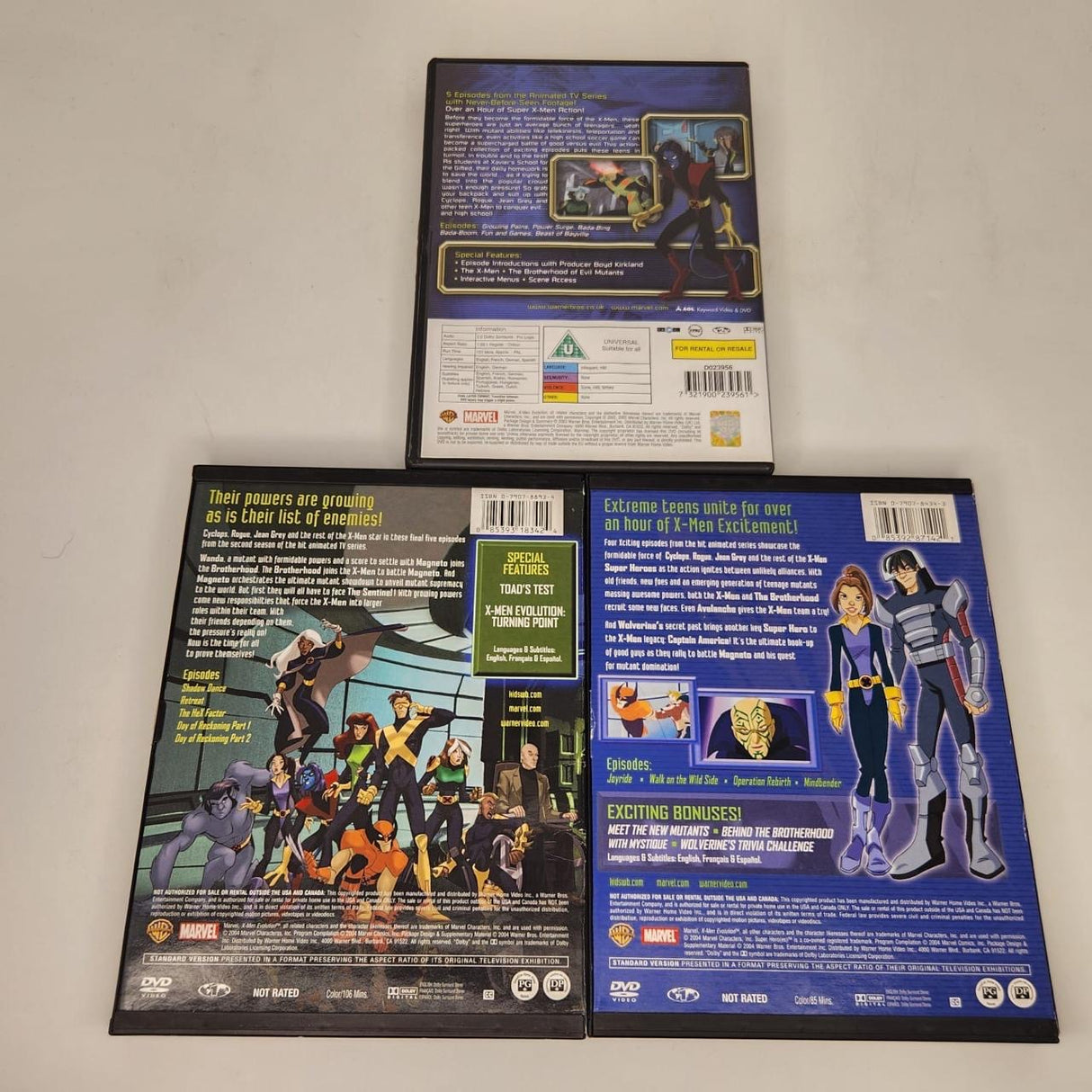 X-Men Evolution Marvel x3 DVD Video Combo