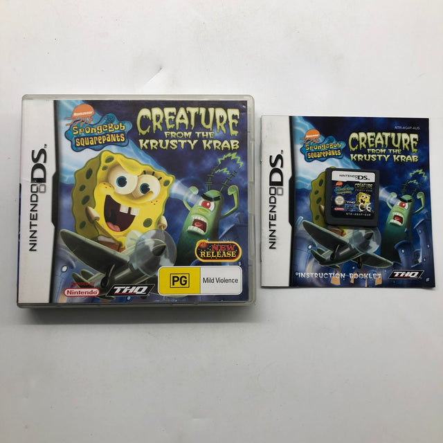 Spongebob Squarepants Creature From The Krusty Krab Nintendo DS Game + Manual 25AU4