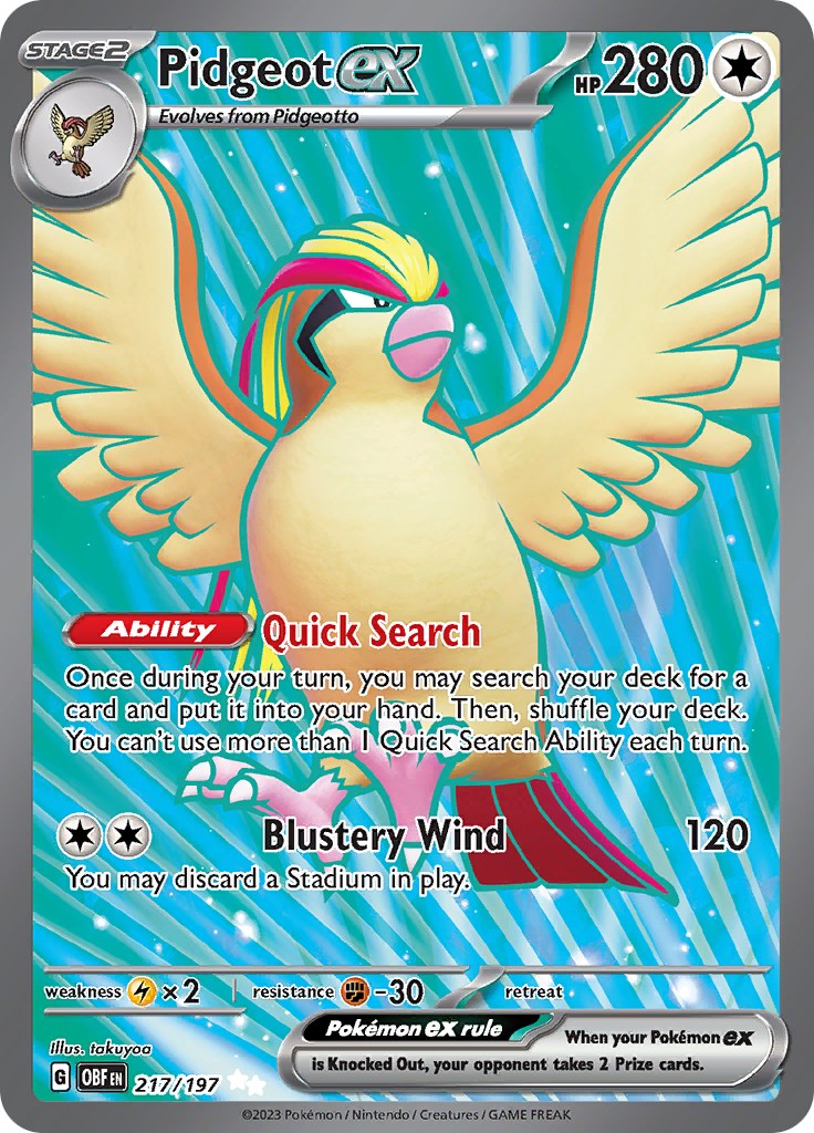 Pidgeot ex - 217/197 [OBF - 217/197]-Trippy Trades