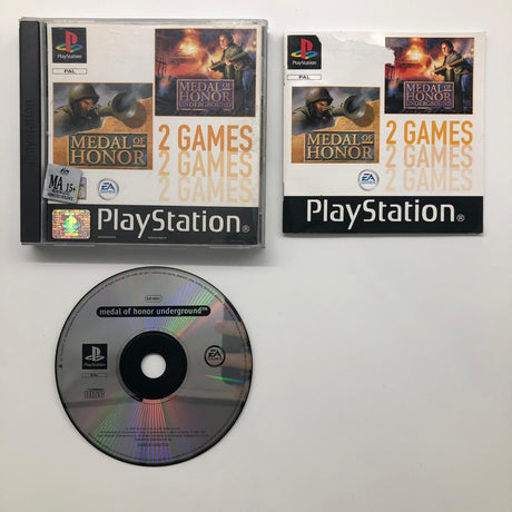Medal Of Honor Underground 1+2 Games PS1 Playstation 1 Game + Manual PAL