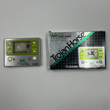1981 Vintage Gakken LCD Trojan Horse Card Game & Clock