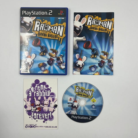 Rayman Raving Rabbids PS2 Playstation 2 Game + Manual PAL 17m4