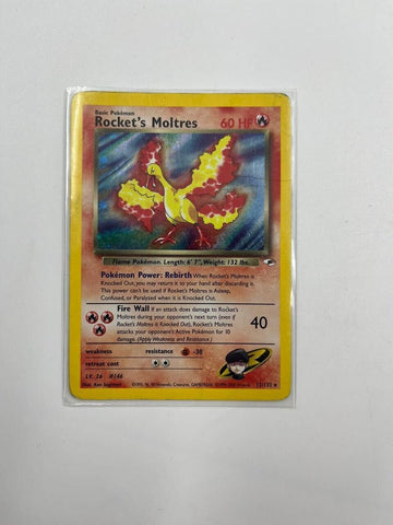 Rocket’s Moltres Pokemon Card 12/132 Gym Heroes 17m4