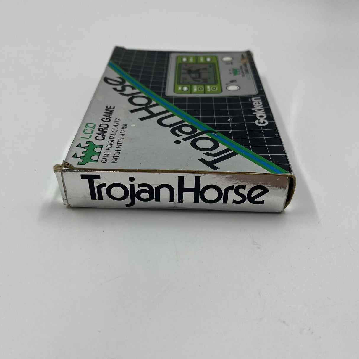 1981 Vintage Gakken LCD Trojan Horse Card Game & Clock - Trippy Trades 