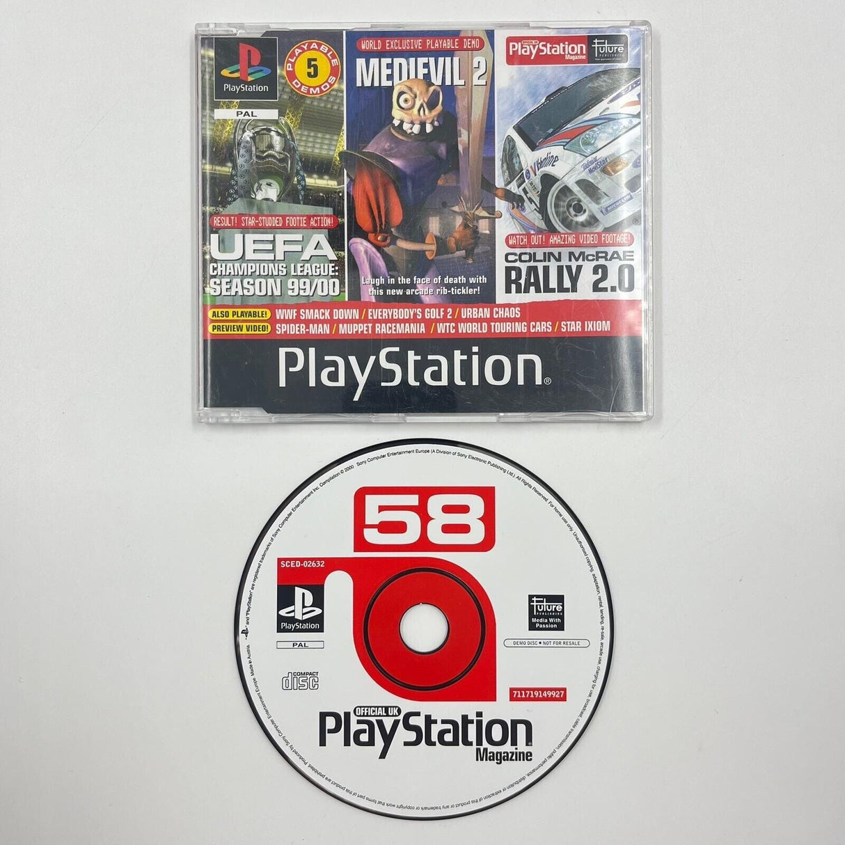 Champions League Season 99/00 /Medievil 2/Rally 2.0 Playstation 1 Demo PAL - Trippy Trades 