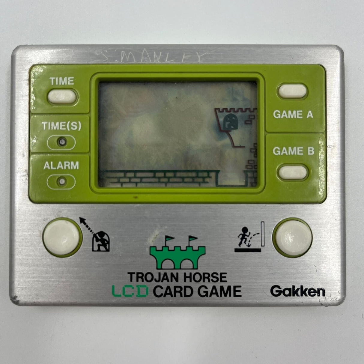 1981 Vintage Gakken LCD Trojan Horse Card Game & Clock - Trippy Trades 