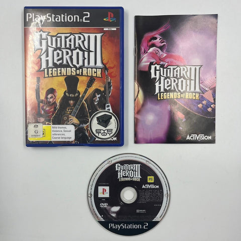 Guitar Hero 3 III Legends Of Rock PS2 Playstation 2 Game + Manual PAL 17m4