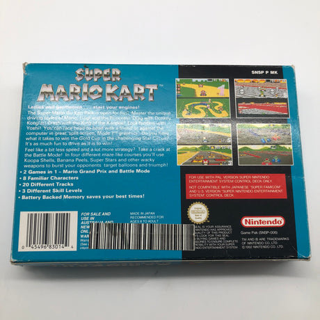 Super Mario Kart Super Nintendo SNES Game Boxed Complete PAL