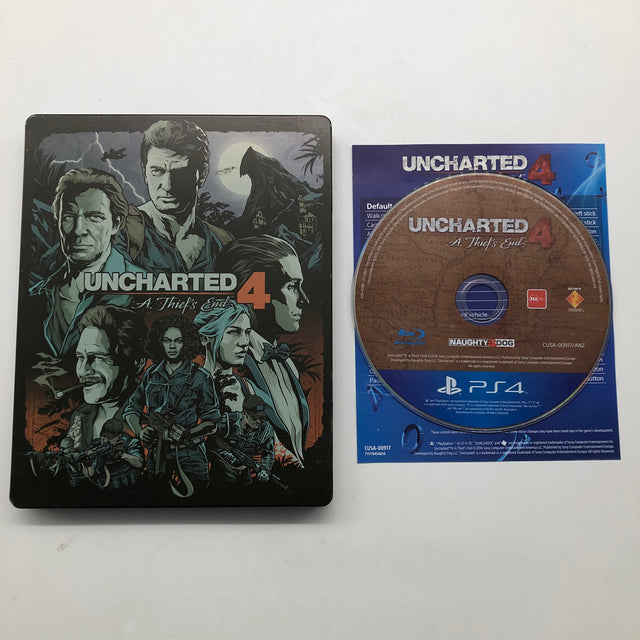 Uncharted 4 A Thief's End Steelbook Edition PS4 Playstation 4 Game + Manual 25AU4