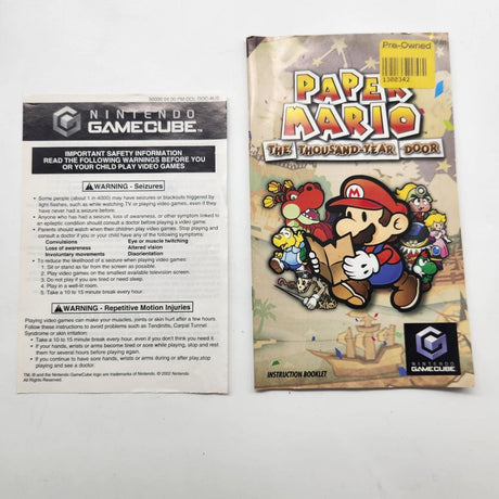Paper Mario - The Thousand Year Door Nintendo Gamecube Game + Manual PAL