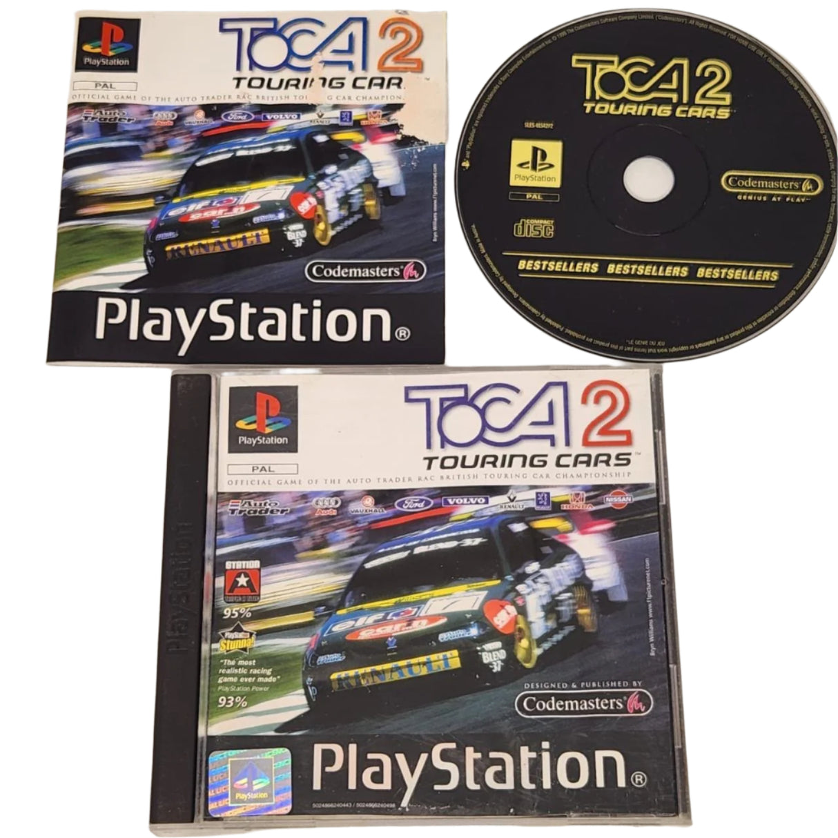 Toca 2 Touring Cars PS1 Playstation 1 Game + Manual PAL