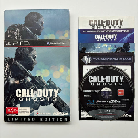 Call Of Duty Ghosts COD PS3 Playstation 3 Game Steelbook Edition + Manual 05A4