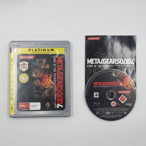 Metal Gear Solid 4 Guns of the Patriots PS3 Playstation 3 Game + Manual 05A4