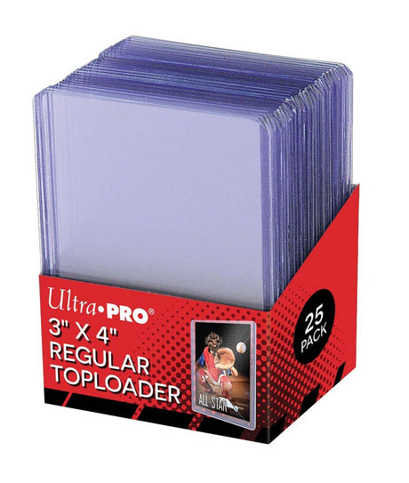 Ultra Pro Regular Toploader Sleeves 25-Pieces, 3-Inch x 4-Inch Size, Clear