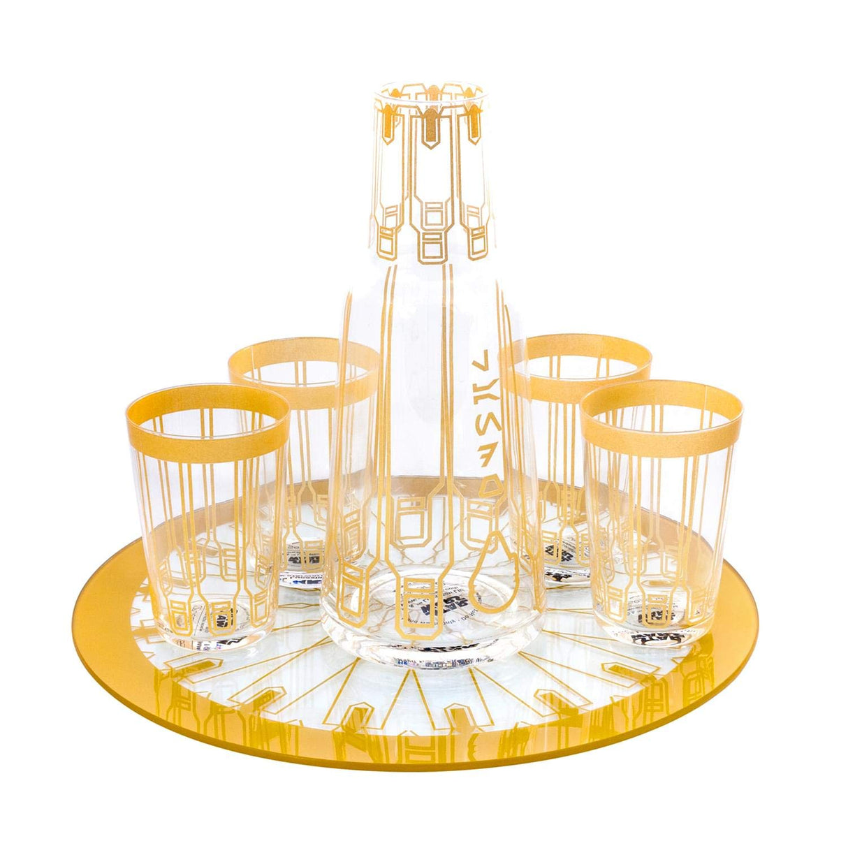 Star Wars Barware Set 5 Piece Glass Set with Carafe 4 Glasses and Tray Lando Calrissian Accents Collection