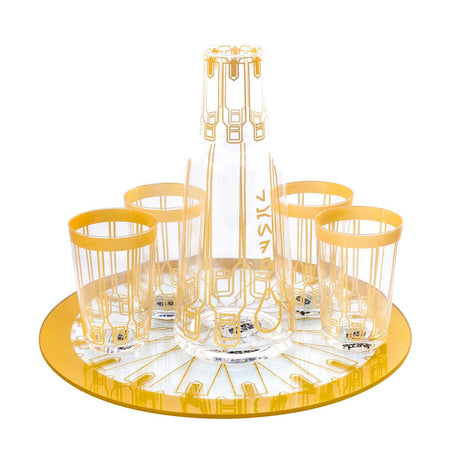 Star Wars Barware Set 5 Piece Glass Set with Carafe 4 Glasses and Tray Lando Calrissian Accents Collection