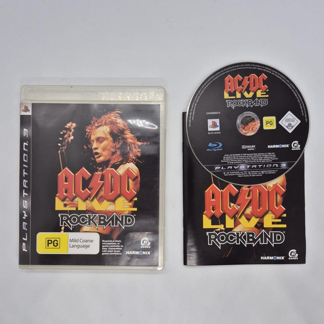 AC/DC Live Rockband PS3 PlayStation 3 Game + Manual