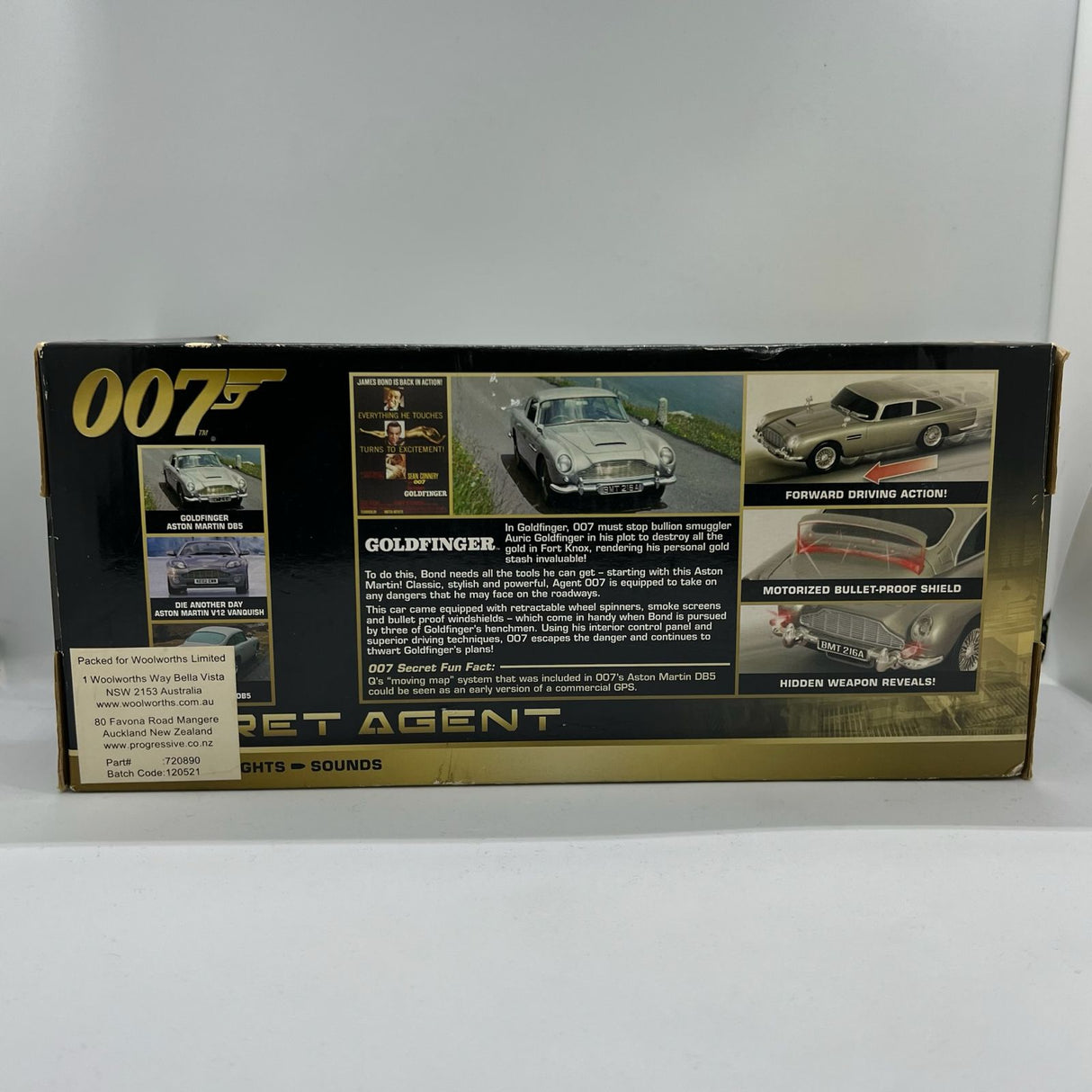 James Bond 007 Goldfinger Aston Martin Db5 Secret Agent Motorized Toy Car