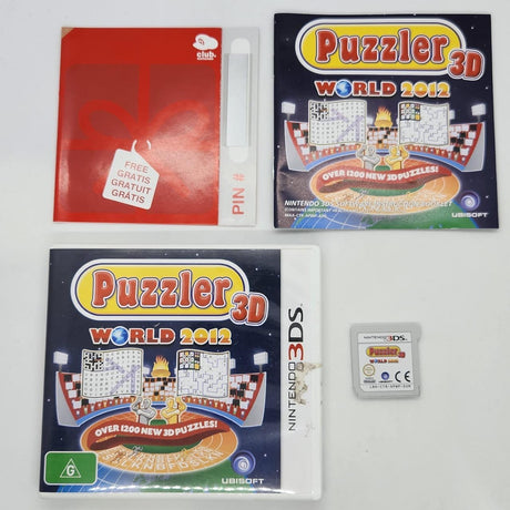 Puzzler World 3D 2012 Nintendo 3DS Game + Manual PAL