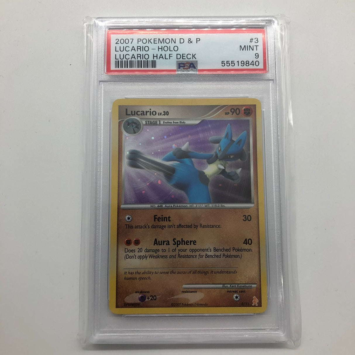 Lucario Lv 30 Pokemon Card Graded 3/11 Diamond & Pearl Trainer Kit Graded PSA 9-Trippy Trades