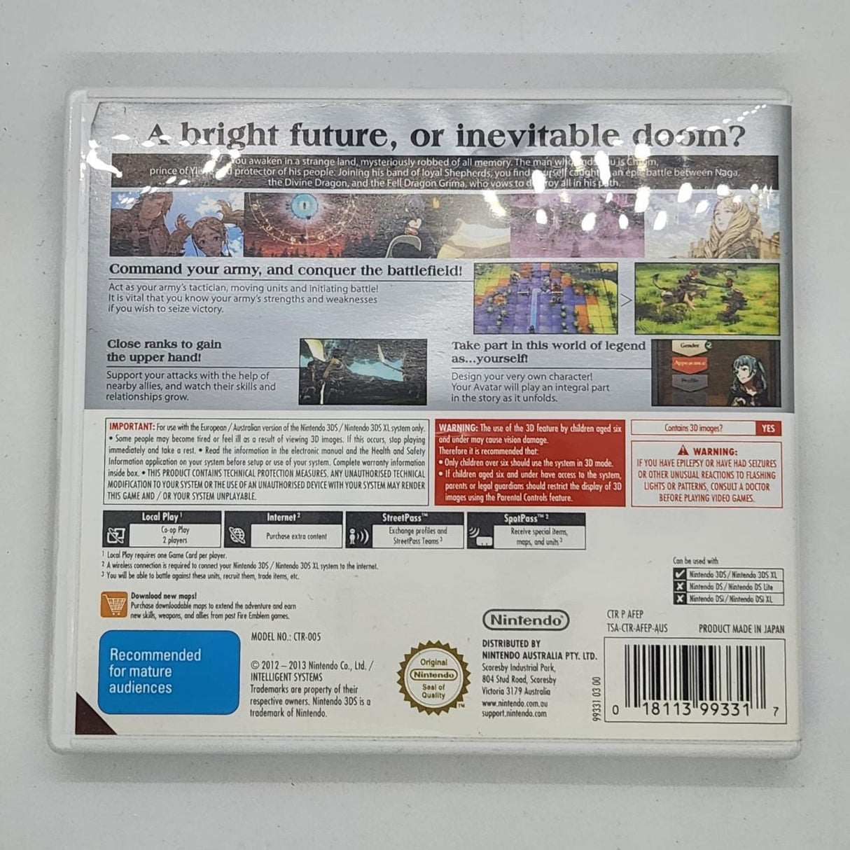 Fire Emblem Awakening Nintendo 3DS Game + Manual PAL