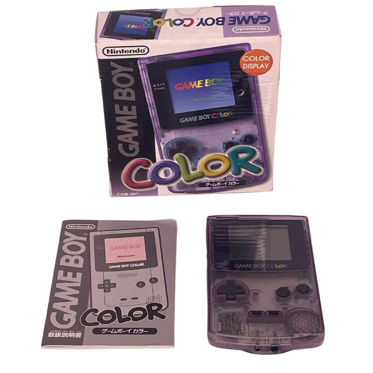Game Boy Color Atomic Clear Purple Console Boxed Complete with Manual-Trippy Trades