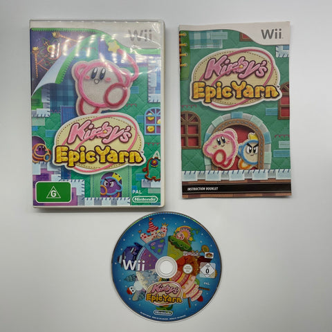 Kirby's Epic Yarn Nintendo Wii Game + Manual PAL 05A4
