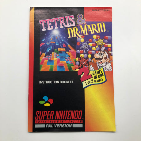 Tetris and Dr. Mario Super Nintendo SNES Game Boxed Complete PAL