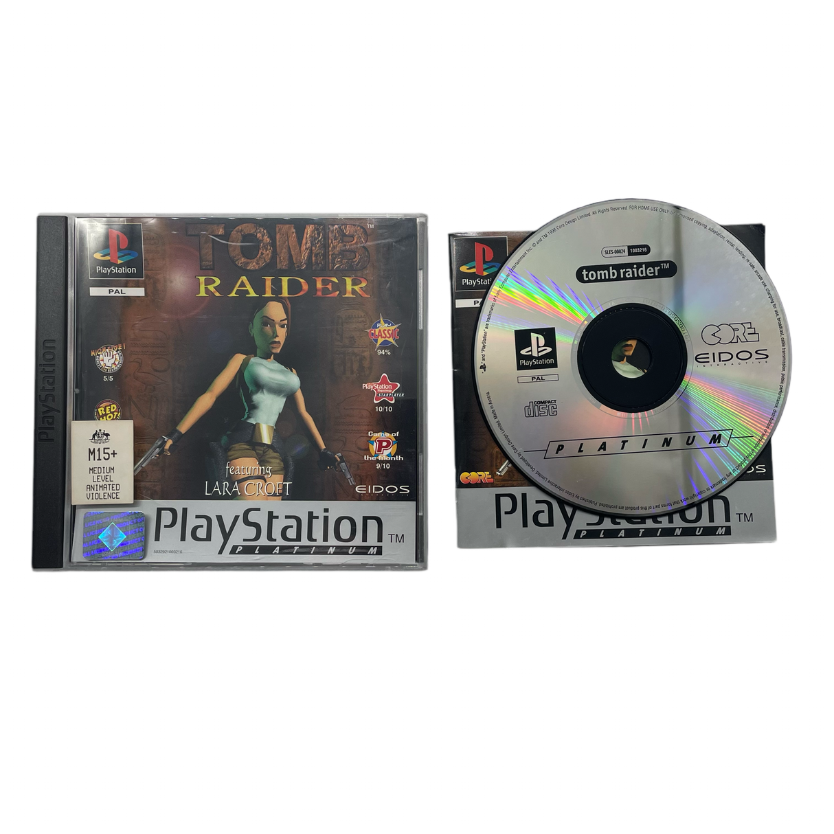 Tomb Raider PlayStation 1 PS1 Game + Manual PAL