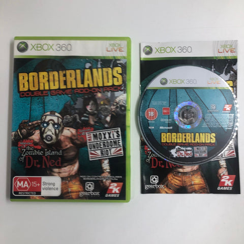 Borderlands Double Game Add-On Pack Xbox 360 Game + Manual PAL 05A4