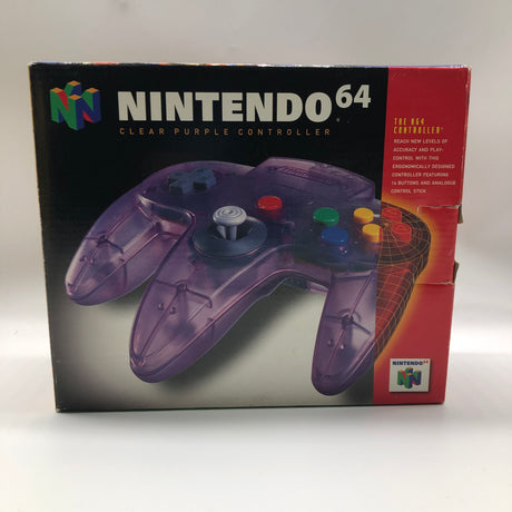 Nintendo 64 N64 Clear Purple Controller Boxed PAL