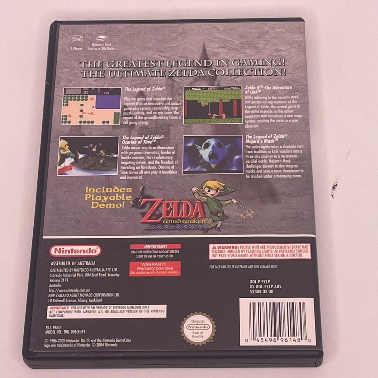 The Legend of Zelda Collector's Edition Nintendo Promotional Disc + Manual PAL